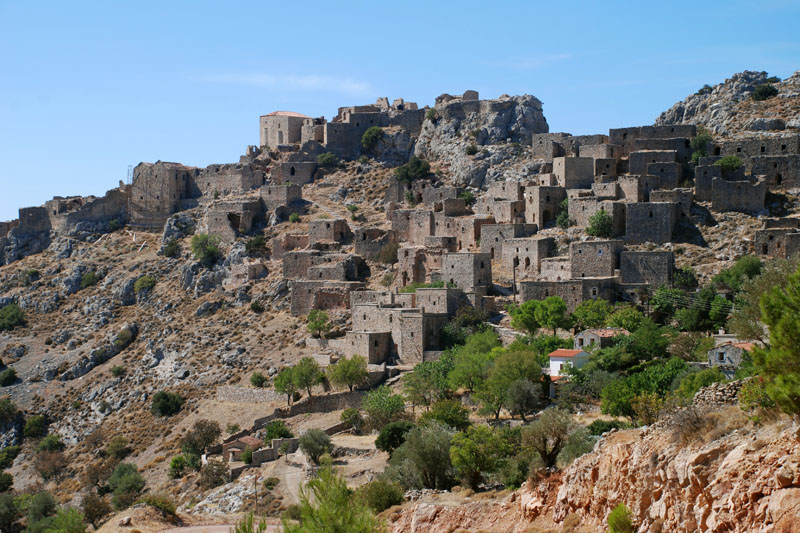 old village of anavatos in the central chios settled on a rock